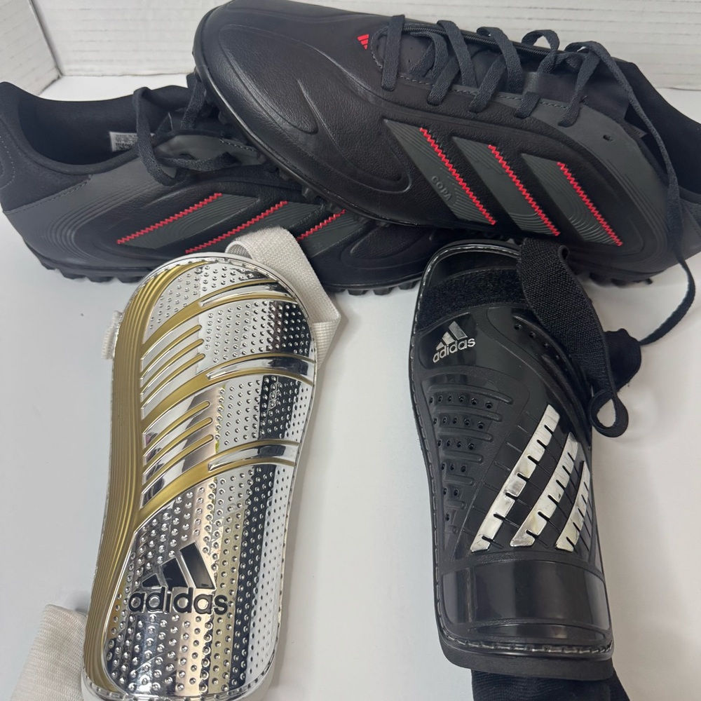 Adidas Men's Black and Red Athletic Shoes  sneakers size 11 shinguard